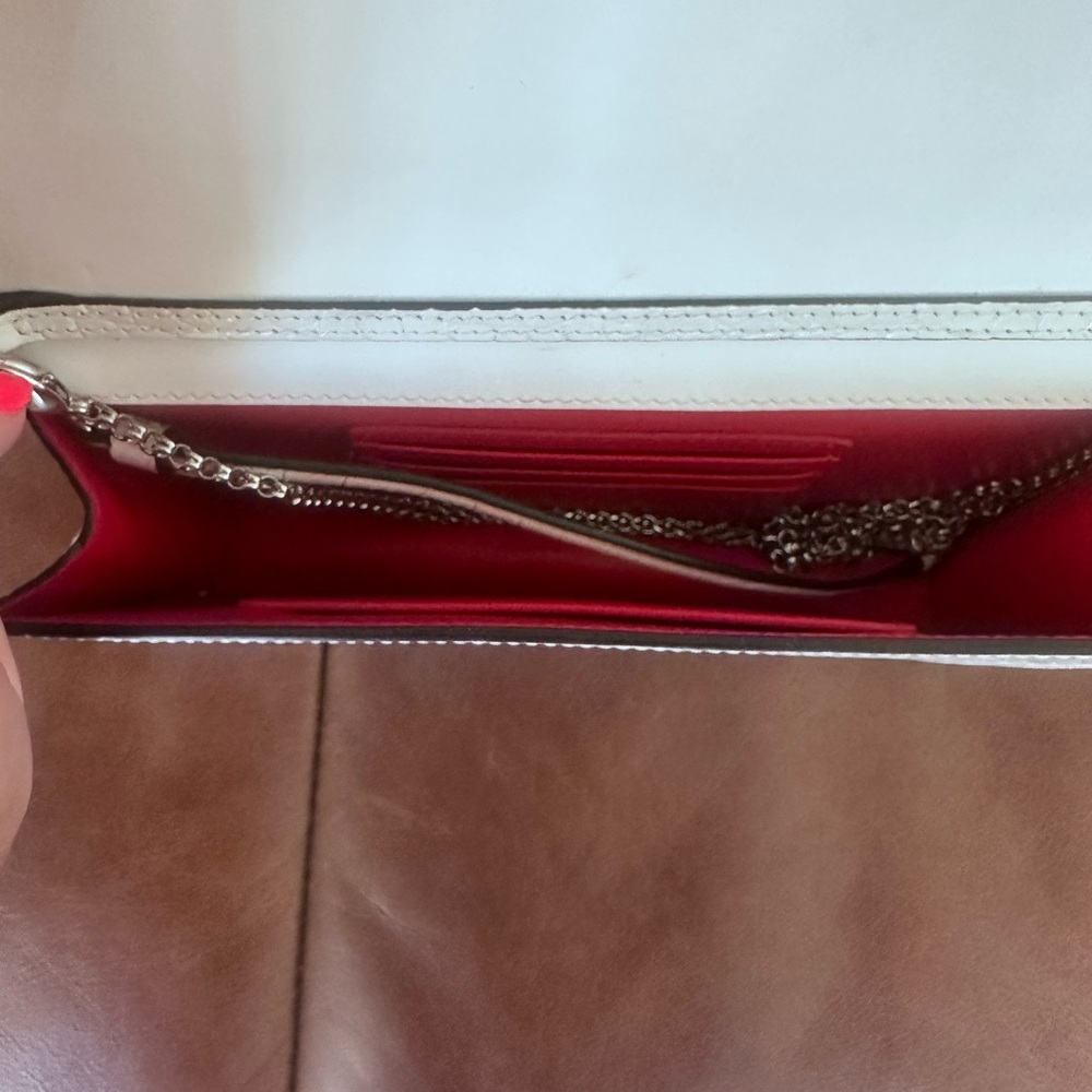 Christian Louboutin White Croc-Embossed Clutch - Picture 3 of 5